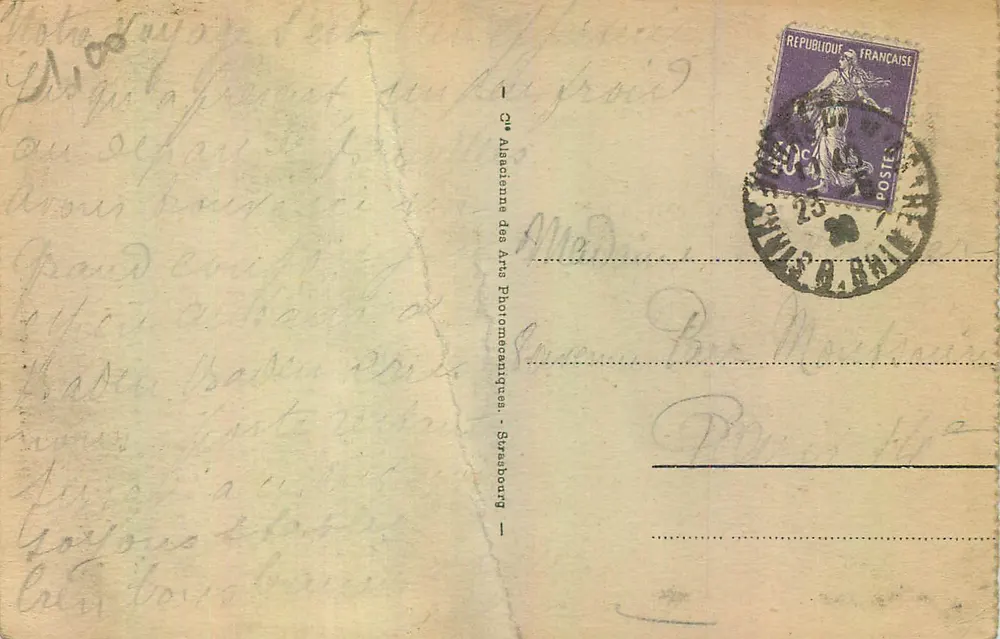 Strasbourg - La Cathédrale - Portail principal — éditeur : Cie Alsacienne des Arts Photomécaniques, n° 15 - Verso