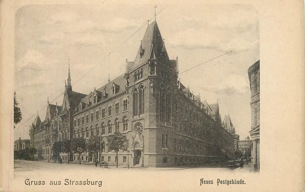 Estrasburgo — Novo prédio postal — editor não identificado - Frente