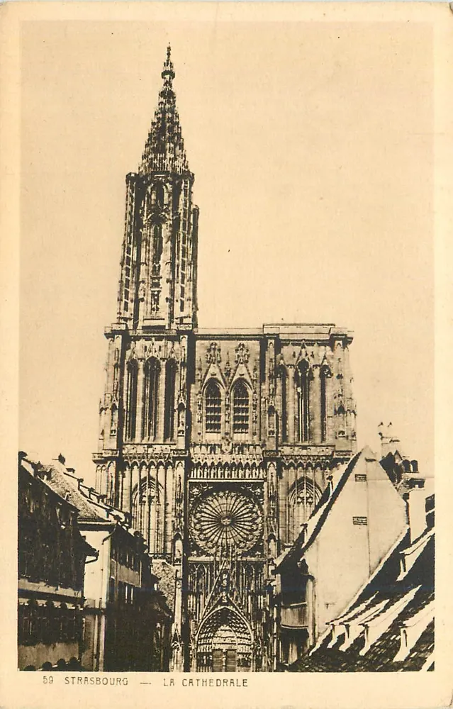 Strasbourg — A Catedral — Cartas « La Cigogne » - Frente