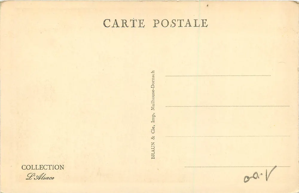 Strasbourg - Mercado de Leitões — editor BRAUN & Cie, Imp. Mulhouse-Dornach, n° de série 836 A - Verso