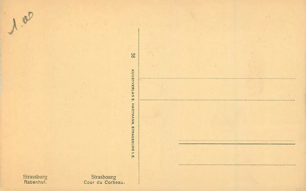 Cour du Corbeau — Strasbourg — Kunstverlag E. Haittmann, Strasbourg - Verso