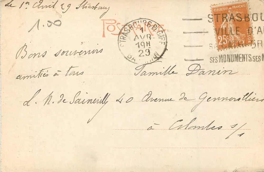 Estrasburgo — vista desde a plataforma do Münster — Dr. Trenkler Co., Leipzig, 2732 - Verso