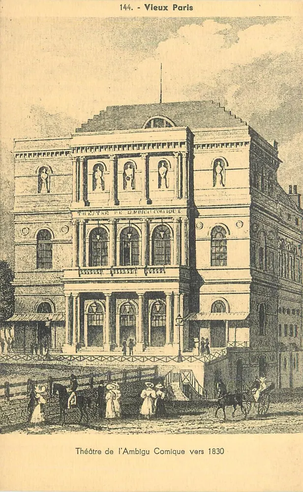 Theater des Ambigu Comique — Alt-Paris um 1830 — Sammlung Menars - Vorderseite