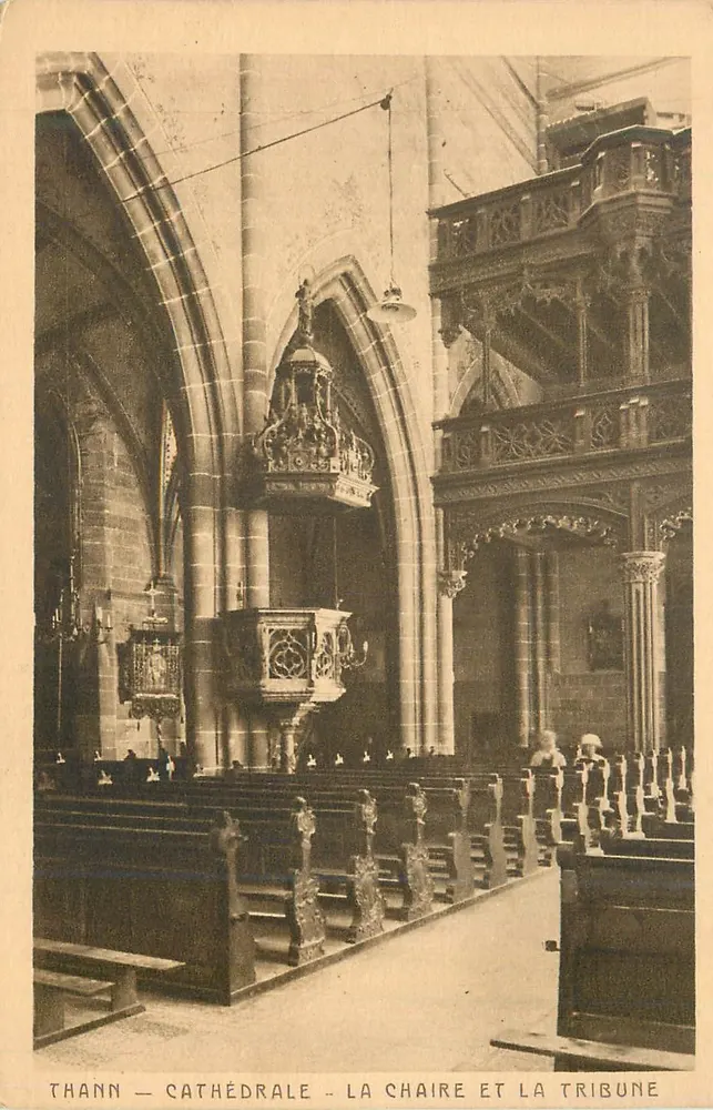 Thann — Cathédrale — La chaire et la tribune - Recto