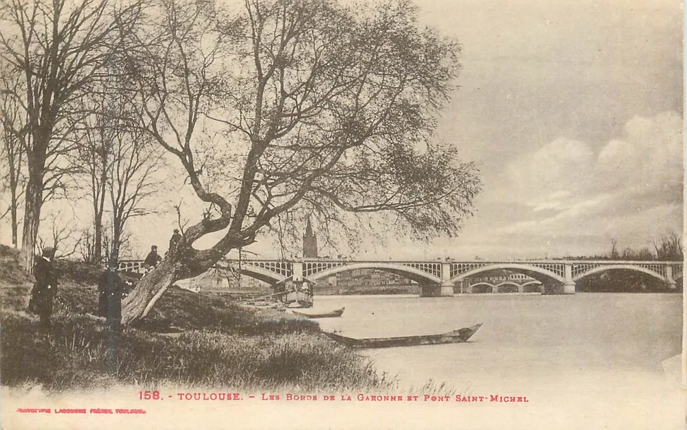 Toulouse — As margens da Garonne e Ponte Saint-Michel — Tipo Antigo Lassoues, n°158 - Frente