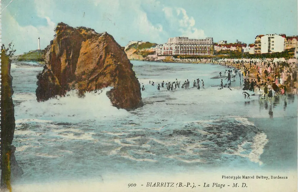 Biarritz (B.-P.) — A Praia — Fototipia Marcel Delbey, Bordeaux — n° 900 - Frente