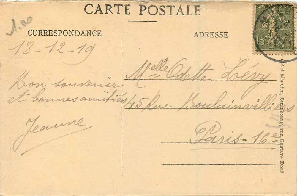 Mulhouse (Haut-Rhin) — Torre do Bollwerk — editor não identificado - Verso
