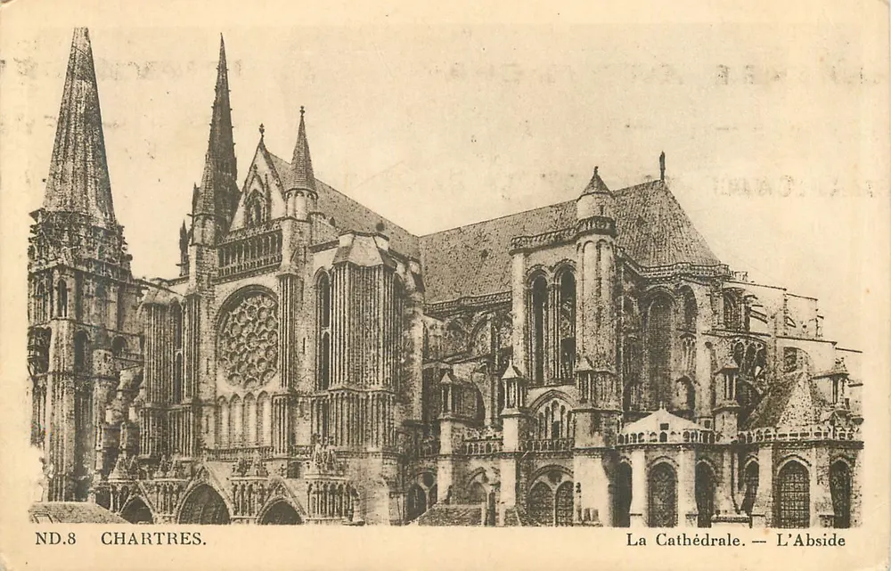 Chartres — A Catedral — A Abside — ND.8 — Cinémas des Arts Photomécaniques - Frente