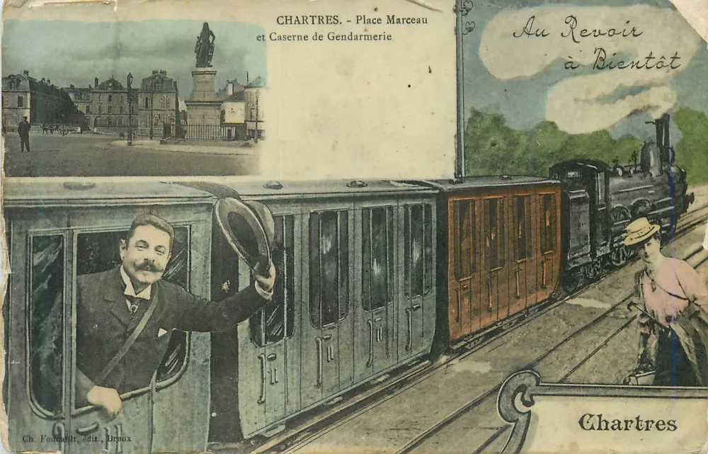 Chartres — Place Marceau und Kaserne der Gendarmerie — Ch. Foucault, Édit. Dreux - Vorderseite