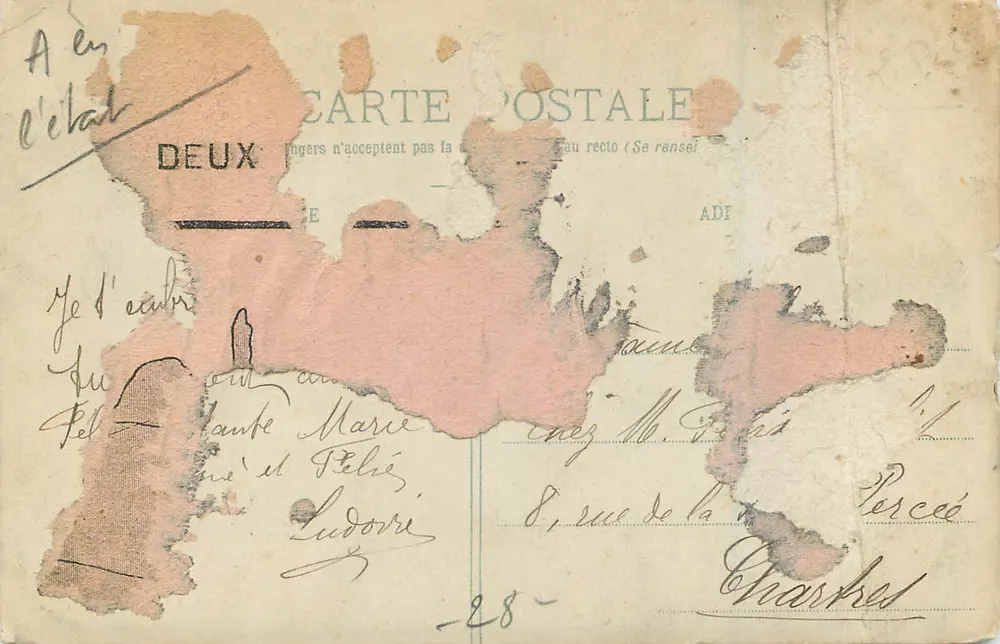Chartres — Place Marceau und Kaserne der Gendarmerie — Ch. Foucault, Édit. Dreux - Rückseite