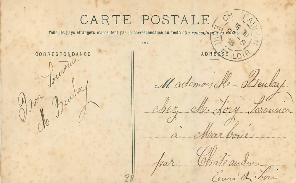 Chartris — A Estátua de Marceau — Ch. Foucault, editor, Dreux - Verso