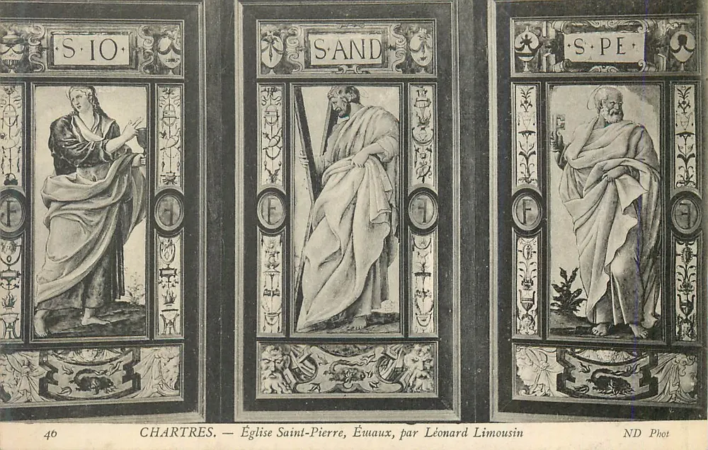Chartres — Iglesia de San Pedro, Évuaux, por Léonard Limousin - Anverso