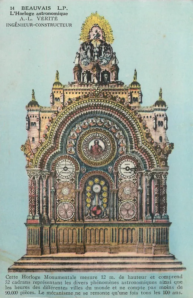 Die astronomische Uhr von Beauvais — A.-L. Vérité, Ingenieur-Bauer — Édit. Prévéot (Oise) - Vorderseite