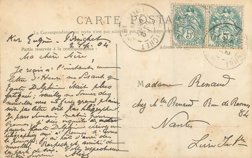 앤티크 엽서 라 바울 패노라마 오브 라 코트 - 뒷면