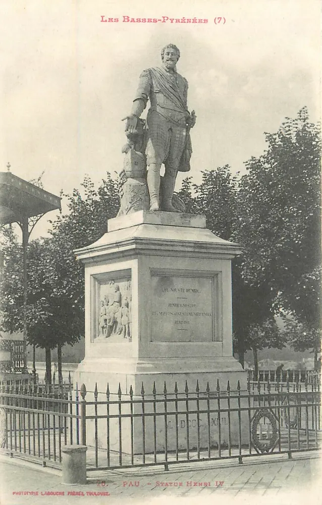 Pau — Estátua de Henri IV — Fototipia Labouche Frères, Toulouse - Frente