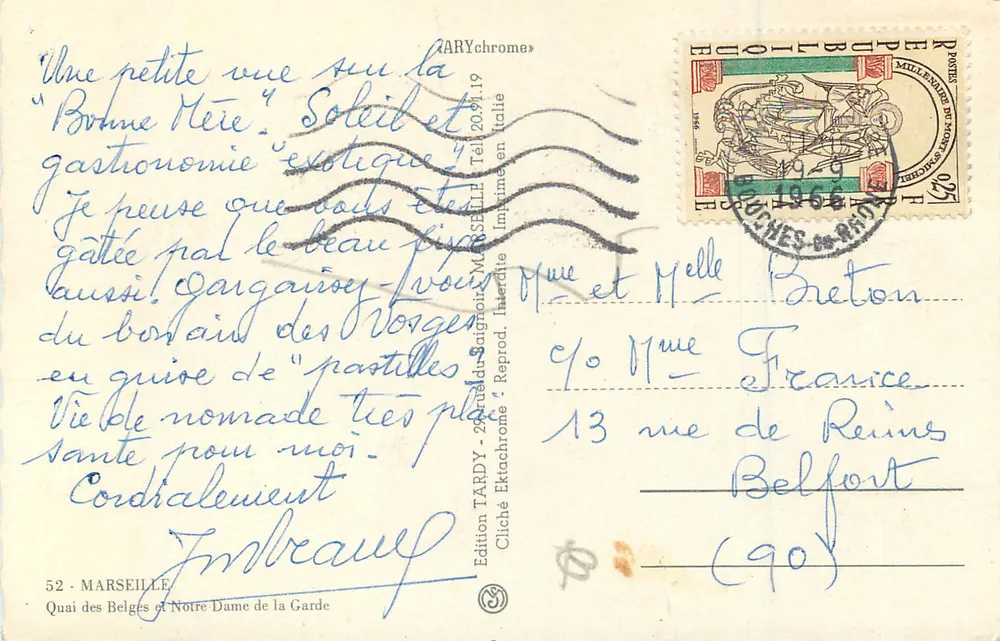 Ansicht von Marseille — Hafen und Berg — Ausgabe Tardy, n°52 - Rückseite