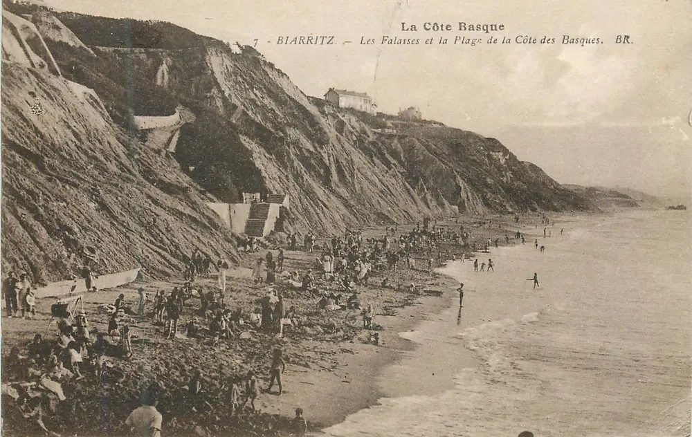 Biarritz — Die Klippen und der Strand der Basque-Küste — BR. - Vorderseite