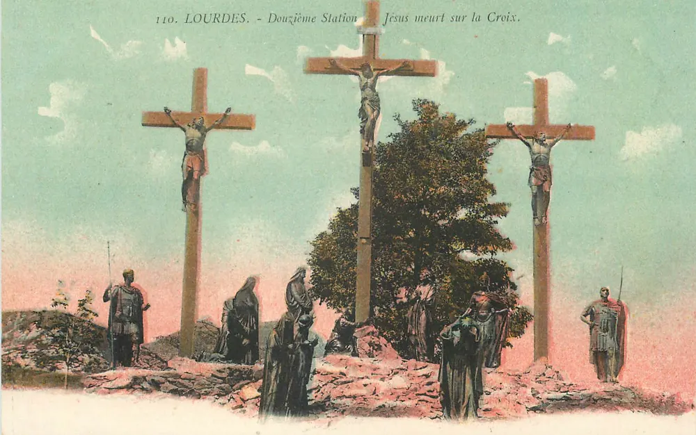 Lourdes - Zwölfter Station - Jesus stirbt am Kreuz - Vorderseite