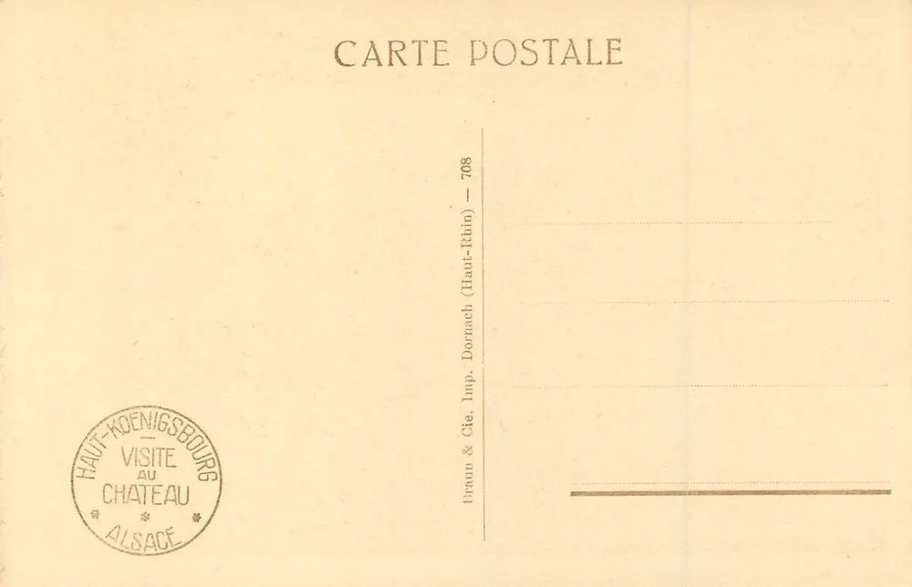 Haut-Königsbourg — Le Grand Escalier — Braun & Cie, Imp. (Haut-Rhin) n°708 - Verso