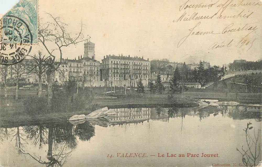 Valence — O Lago no Parque Jouvet — Coleção N. G. Valence - Frente