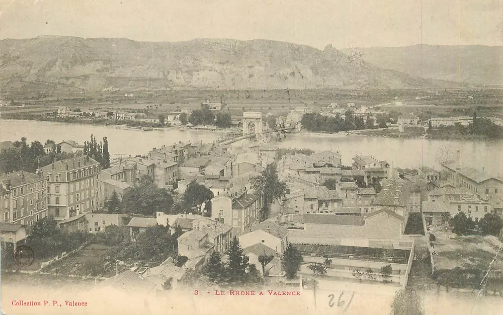 O Rio Rhône em Valence — Coleção P.P., Valence — n° 3 - Frente