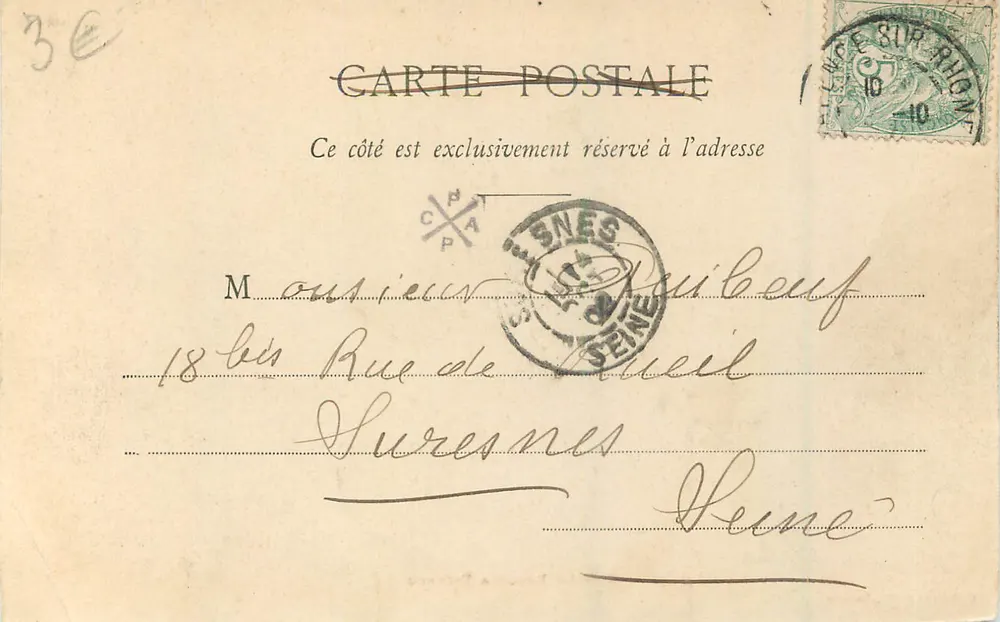 O Rio Rhône em Valence — Coleção P.P., Valence — n° 3 - Verso