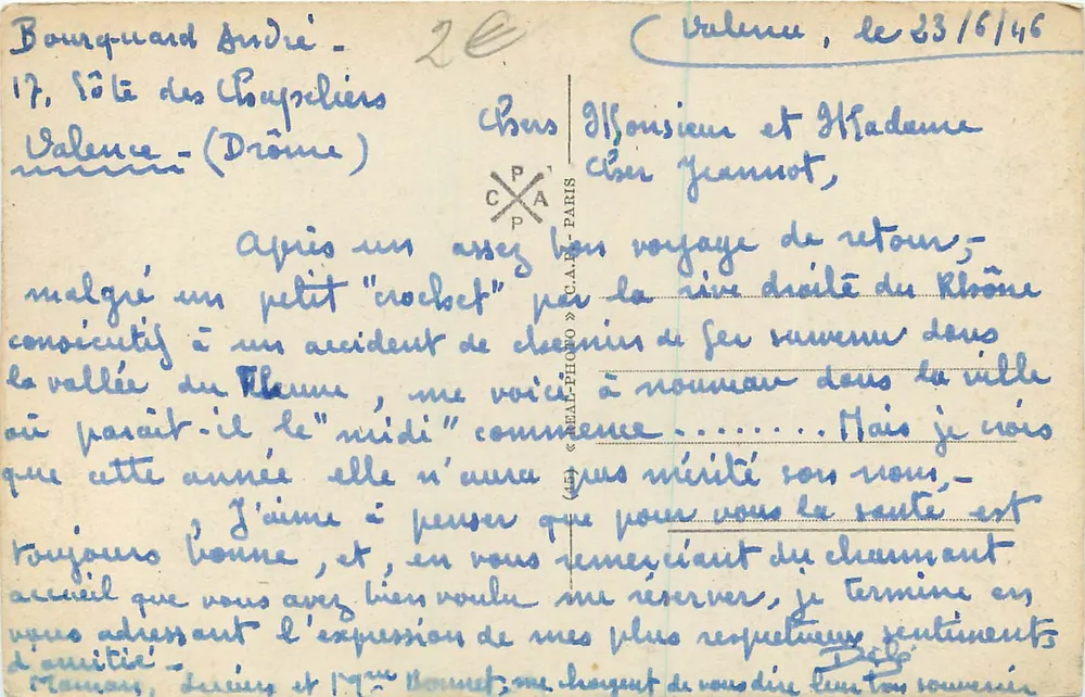 Valençay - O Parque Jouvet — editor C. Pape, n°3 - Verso