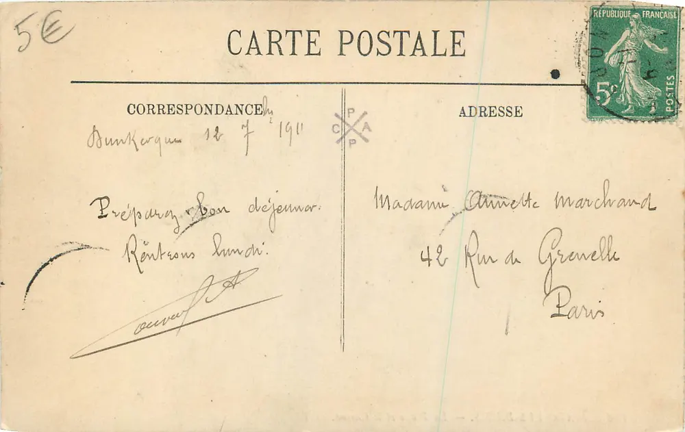 Malo-les-Bains — La Plage et le Casino — LL. - Verso