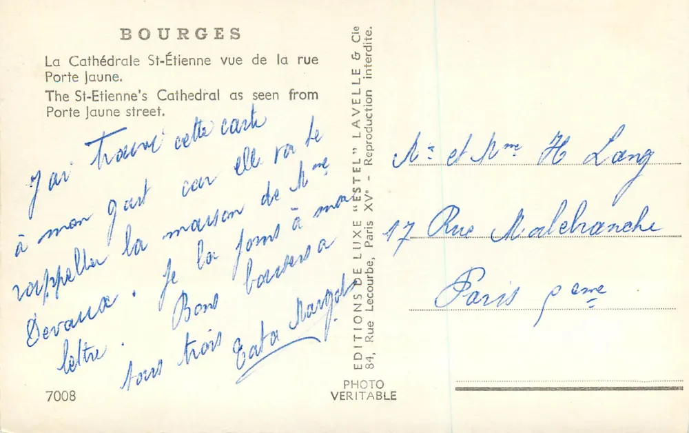 Bourges — Kathedrale Saint-Étienne aus der Rue Porte Jaune gesehen — Estel - Rückseite