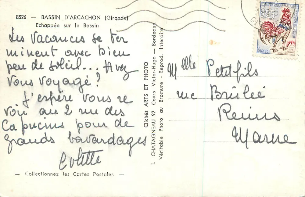 Bassin d'Arcachon — Vue sur le Bassin — L. Chatagneau, Bordeaux - Verso