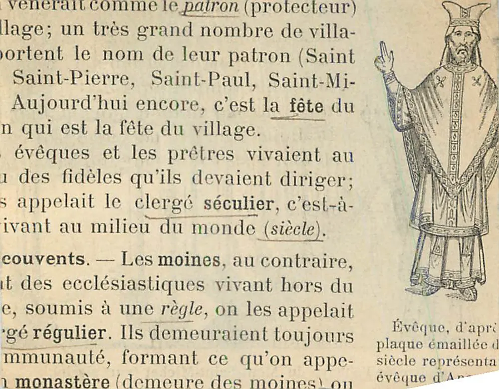 Klooster van de abdij van Mont-Saint-Michel (13e eeuw) — Bisdom volgens een gesmeedde plaat van de eeuw - Achterkant