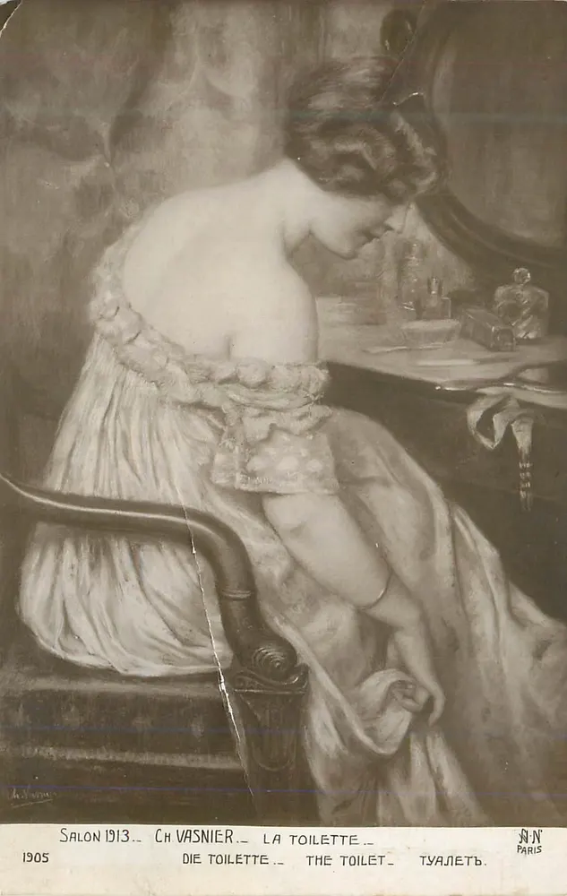 La Toilette — Salon 1913 — Ch. Vasnier — A.N. Paris - Recto