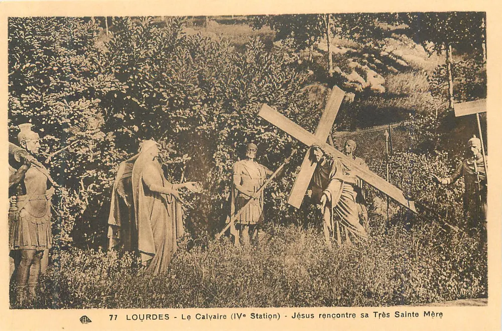Lourdes - Der Calvarienberg (IV. Station) - Jesus trifft seine heiligste Mutter - Vorderseite