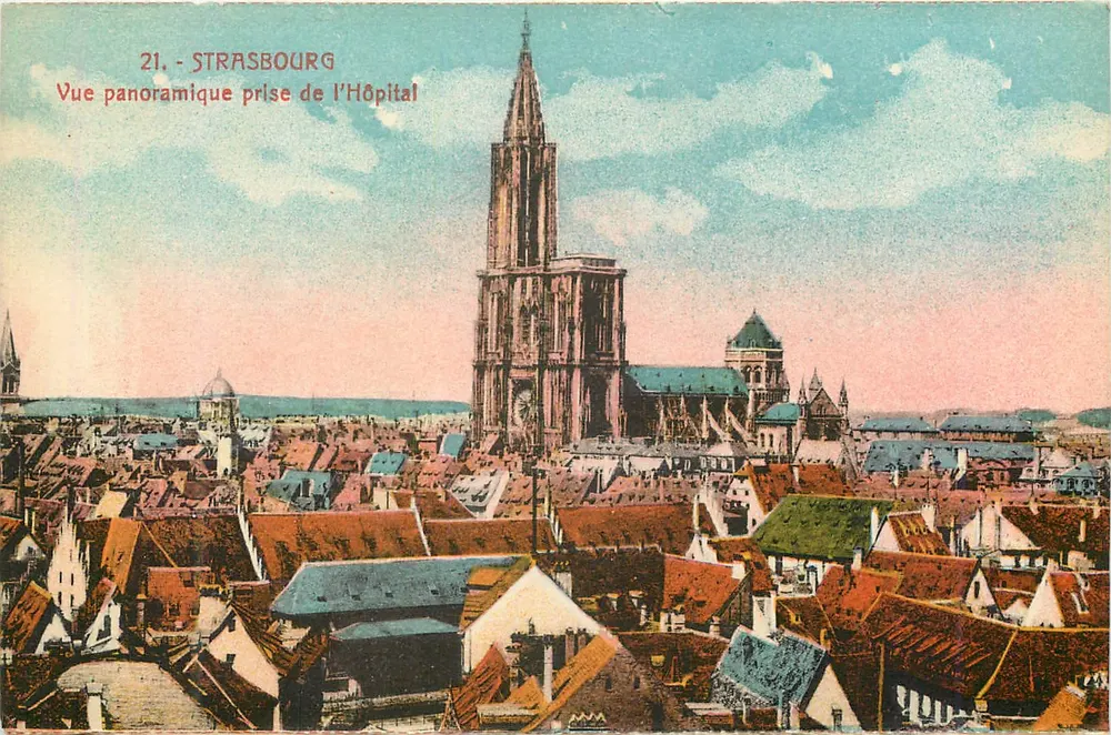 Straßburg — Panoramablick vom Krankenhaus — Marquul Dépôeré - Vorderseite