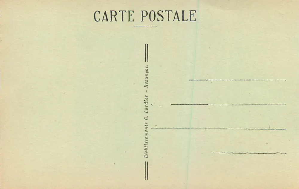 Frontière Franco-Suisse — Bassins du DOUBS — Éditeur C. Lartier, Besançon, n° 881 - Verso