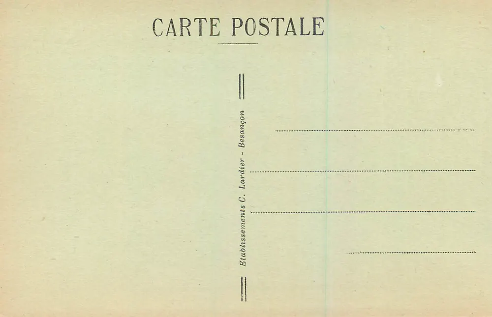 Bassins du Doubs — Rocher de l'Écho — französisch-schweizerische Grenze — C.L.B. n°832 - Rückseite