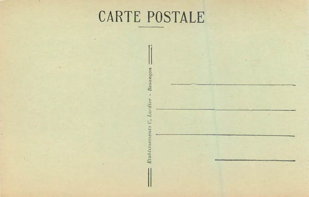 Die Brenets und die Bassins du Doubs — Grenze Frankreich-Schweiz — Verlag C. Lardier, Besançon, Nr. 843 - Rückseite