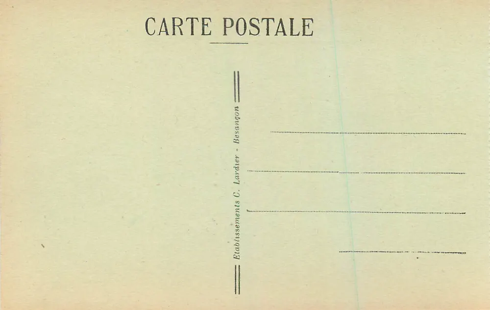 Frontière Franco-Suisse. 825. Le Col des Roches — Éditeur C. Lardier, Besançon - Verso