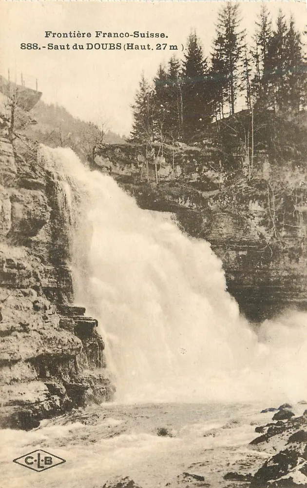 Französisch-schweizerische Grenze — Saut du Doubs (Höhe 27 m) — C.-L.-B - Vorderseite