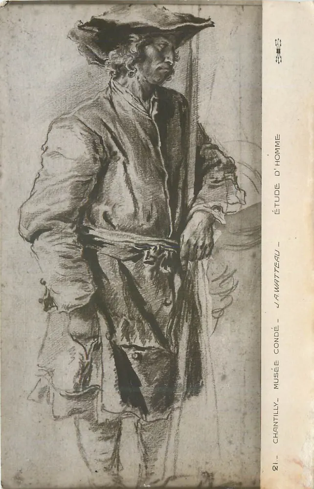 Estudo de homem — J.A. Watteau — Museu Condé, Chantilly - Frente