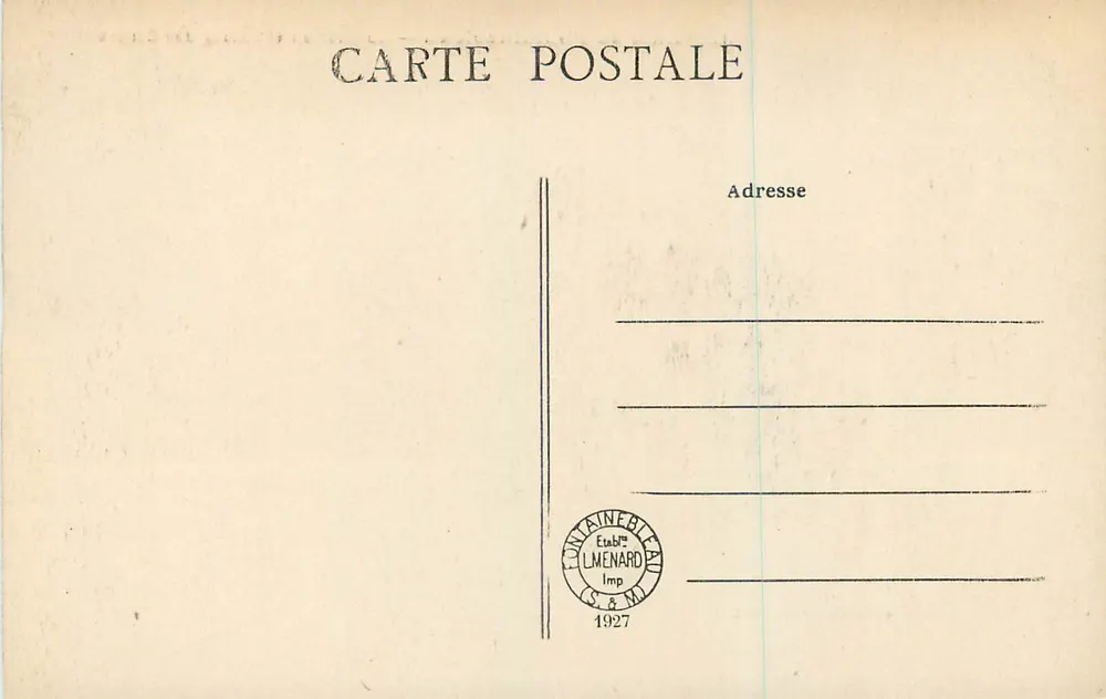 Schloss Fontainebleau — Das Schloss und der Karpfenteich — Verlag Lemenard, Nr. 8 - Rückseite