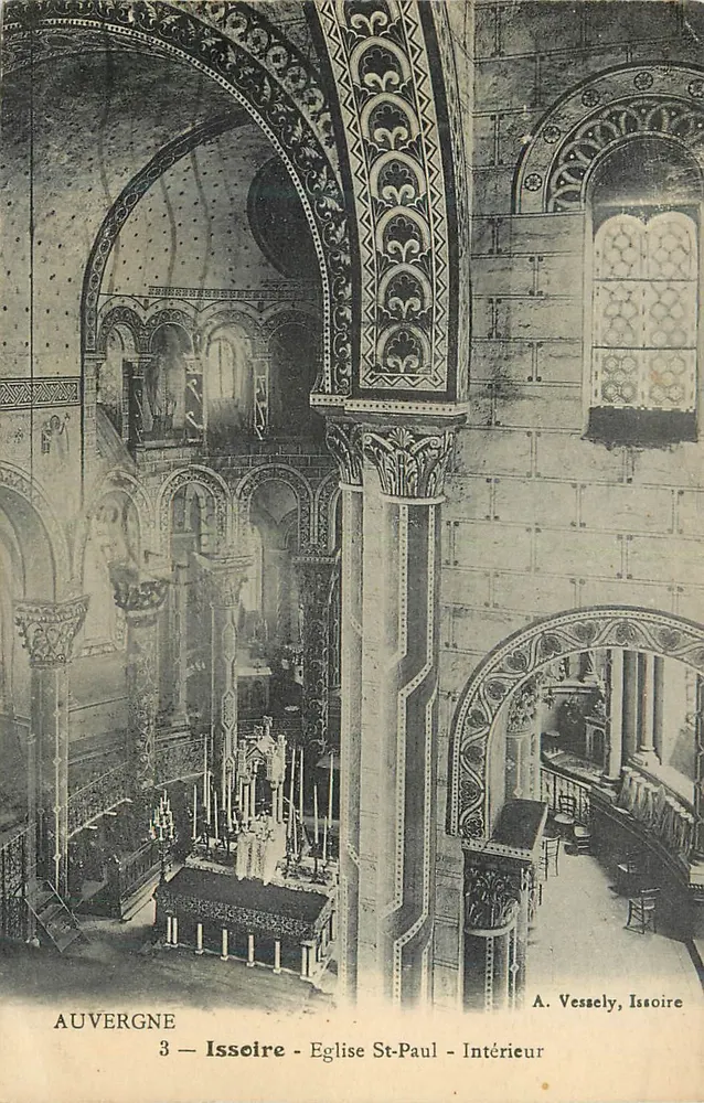 Issoire - Église Saint-Paul - Intérieur — A. Vessely, Issoire - Recto