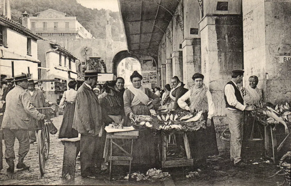 Marché aux poissons à Nichelino — vue de la place du marché — éditeur Collection N. P. L. (N. P. L.) - Recto