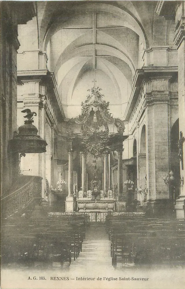 Rennes — Innenansicht der Kirche Saint-Sauveur — A.G. 105 - Vorderseite