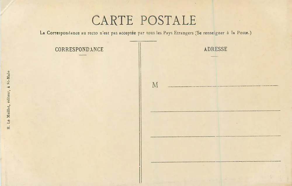 St-Lunaire — Le Décollé un jour de tempête — H. Le Maillo, éditeur - Verso
