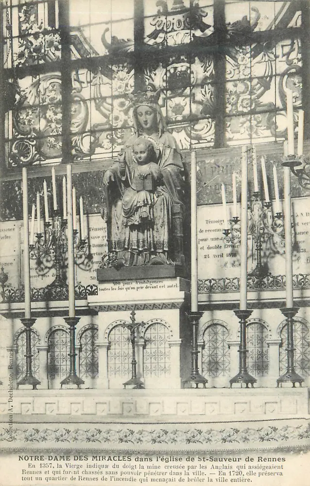 Unsere Herrin der Wunder — Kirche St-Sauveur in Rennes — Verlag A. Deschalete, Nr. 100 - Vorderseite