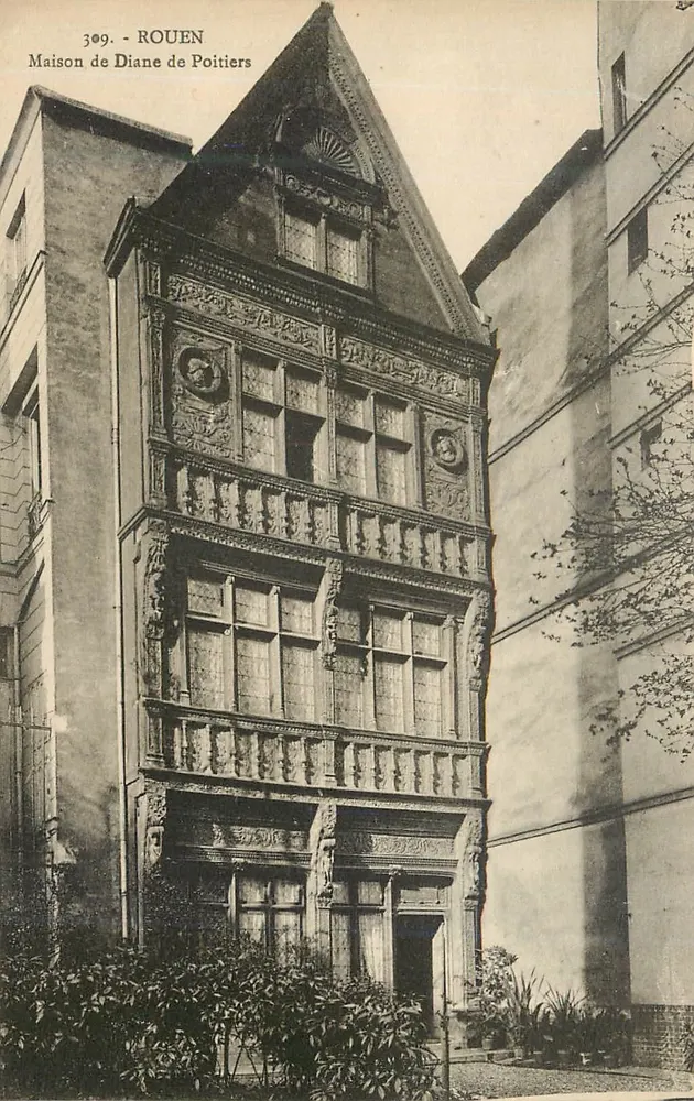 Rouen — Casa de Diane de Poitiers — Cartas 'La Cigogne' - Frente