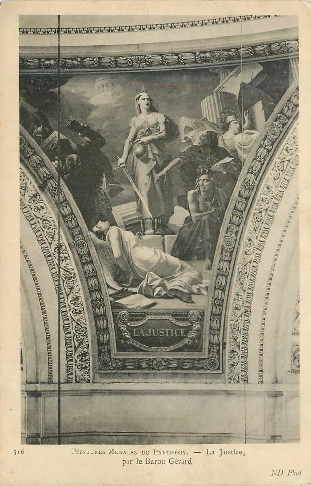Wandmalereien des Panthéons — Gerechtigkeit, von Baron Gérard - Vorderseite