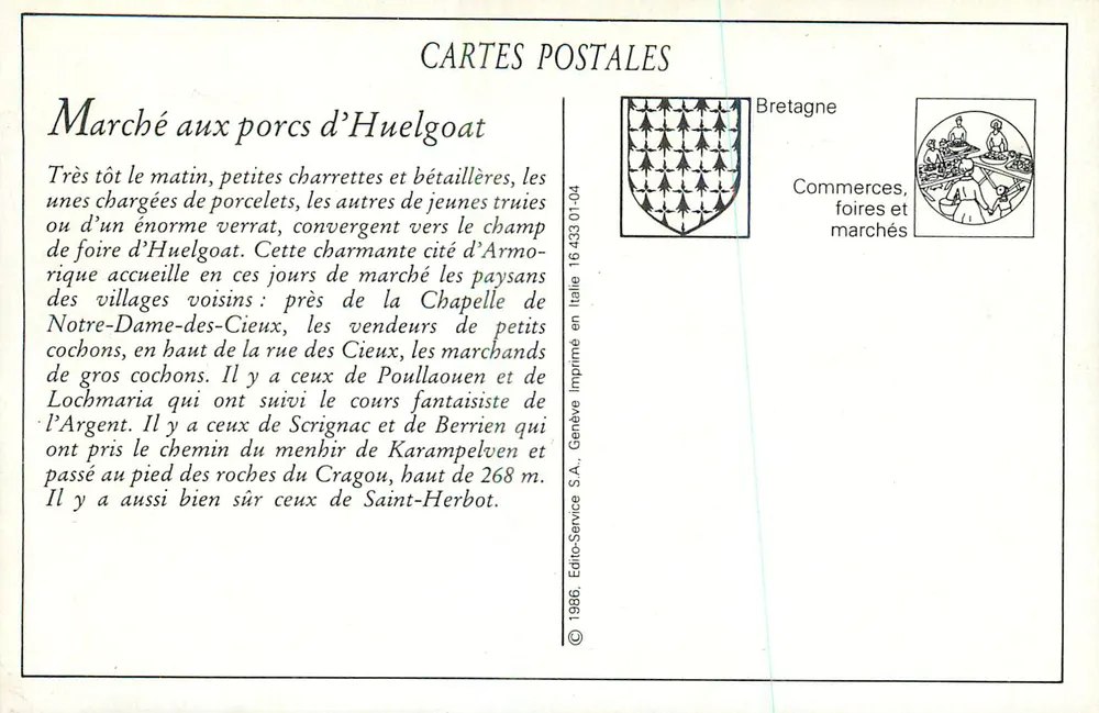 Huelgoat (Finistère) — Marché aux Porcs. ND. Phot. - Verso