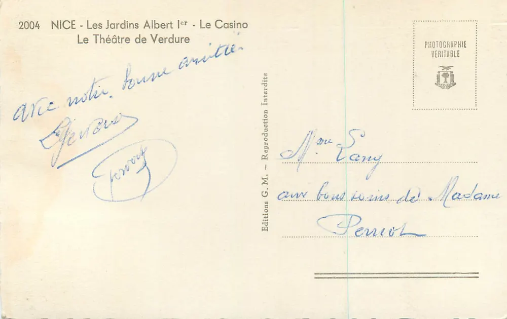 Nizza - Gärten Albert I - Das Casino - Das Theater der Verdure - Rückseite